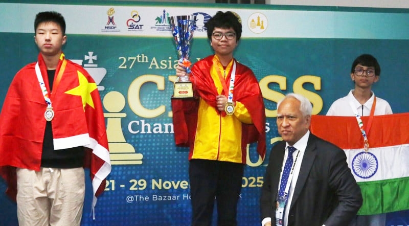 First 8 golds for Vietnam at Asian Youth Chess Championships 2025